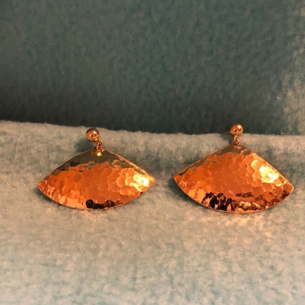1.5 wide hammered gold-tone shiny Earrings
